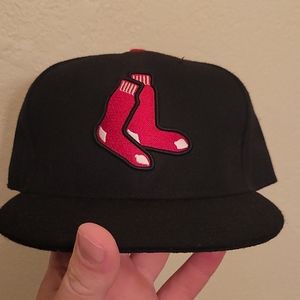 Black red Boston Red Sox fitted Hat new era 7.5